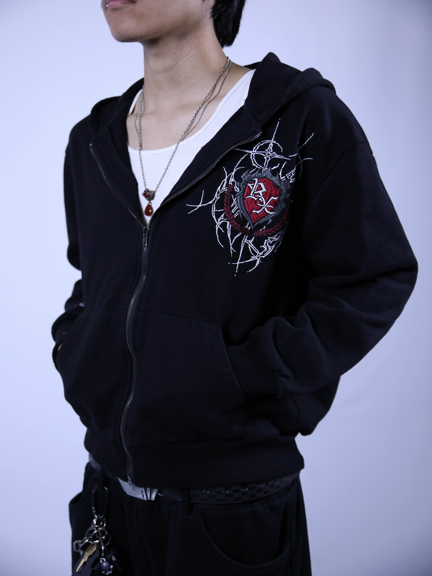 EMBROIDERED REAXCT ZIP UP V.1 (RED)